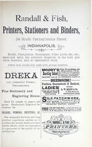 Randall & Fish Printers Advertisement, March 1883 (image)